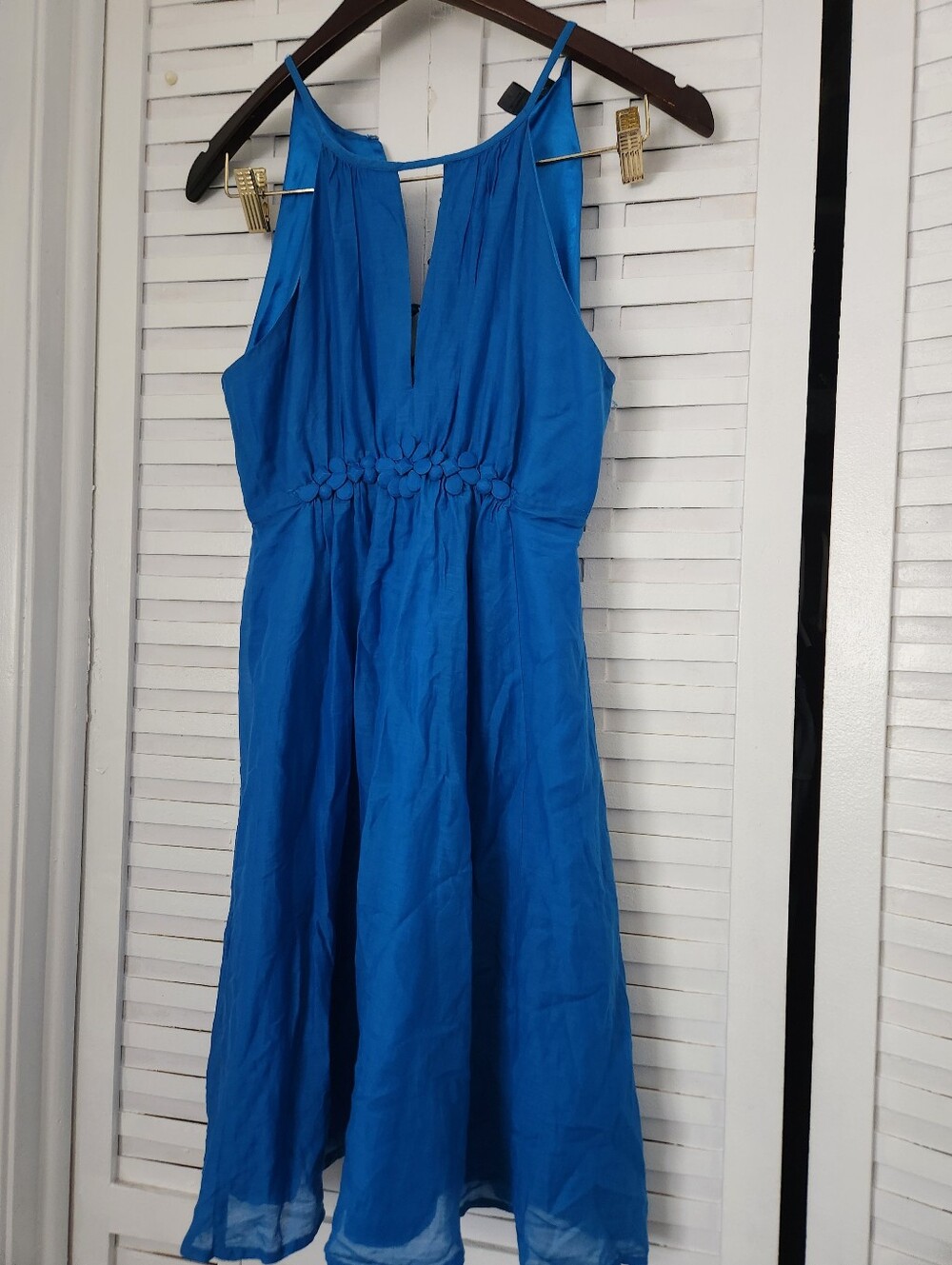 Blue Sleeveless V-Neck Summer Dress Turquesa